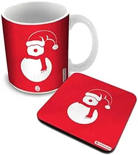 Jhingalala Ceramic Merry Christmas Printed Mug and Coaster Combo Gift Pack | Christmas Gifts for Girls, Christmas Gifts for Family, Christmas Gifts for Friends, Christmas Gifts for Men