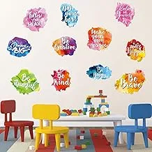 6 Pieces Colorful Inspirational Wall Decal Watercolor Inspirational Quote Wall Sticker Motivational Lettering Sticker for Home Bedroom Bathroom Kitchen Classroom Playroom Kids Decor