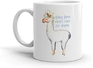 RADANYA Cute Llama Ceramic Cup for Coffee/Tea, 11 Oz, 350ml (White)