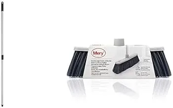 Mery 514.21 فولاذ تلسكوبي مطلي بالبلاستيك، رمادي، 80 × 140 + مكنسة Mery 0734.01 للأسطح الحساسة، بولي بروبيلين، رمادي، 27 × 4.5 × 11 سم