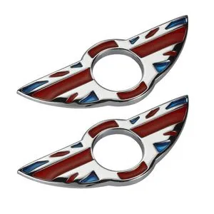 2Pcs Car Interior Door Pin Lock Wing Emblem Badge Stickers For Mini Cooper S Countryman Paceman R60 R61 Car Styling Accessories 2pcs Red Union Jack