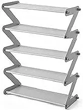 Z-Shaped Shoe Cabinet 5 Levels - Grey