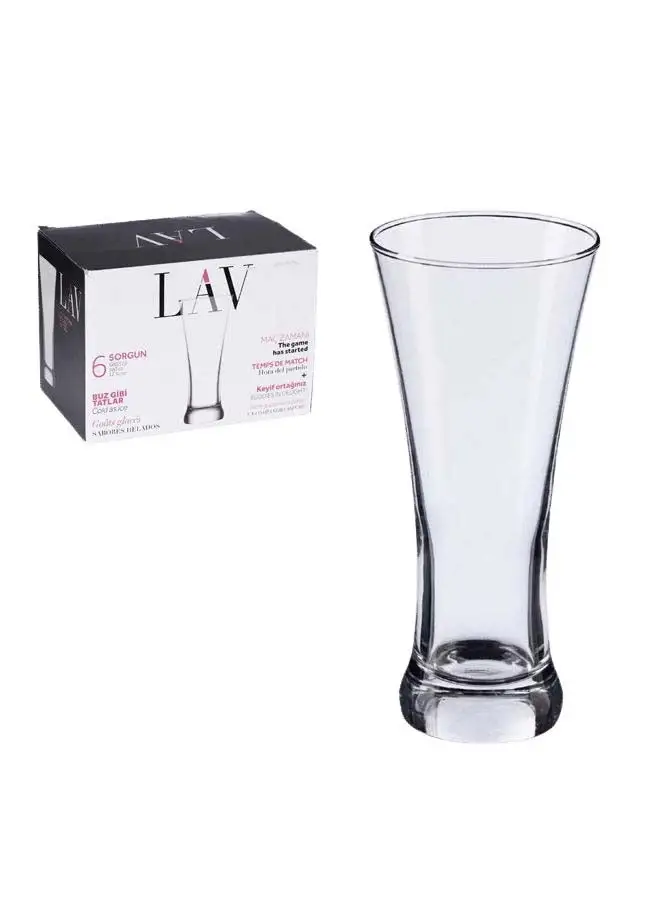 LAV 6 Piece  Juice Glasses Set 380 Ml-Clear