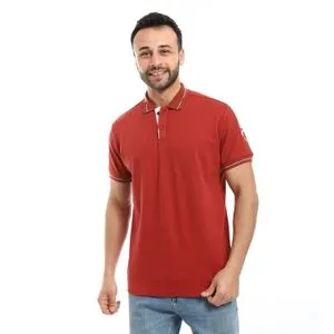 Activ Pique Side Patch Bi-Tone Polo Shirt - Burnt Red