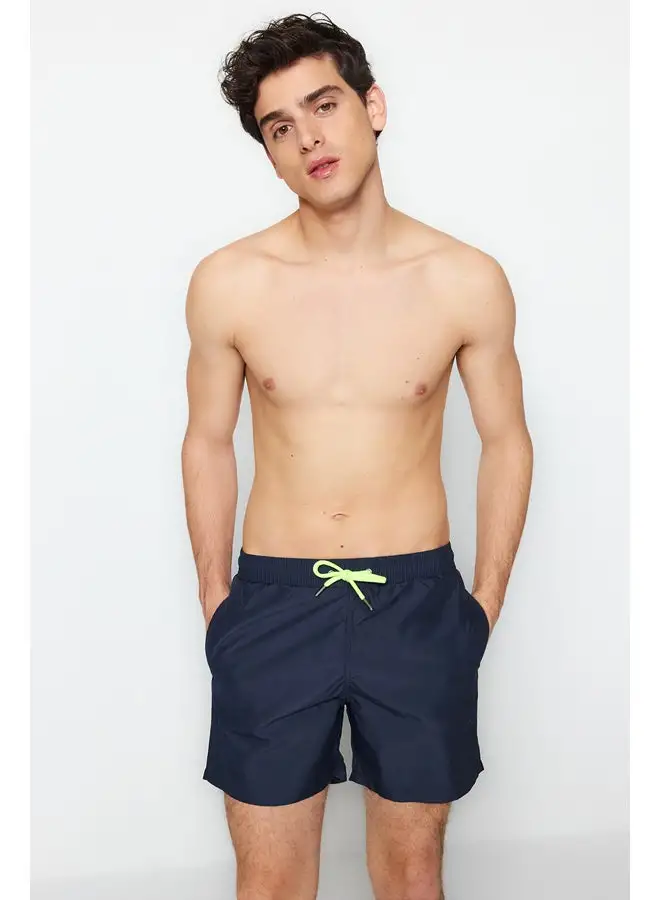 trendyol Navy Blue Men's Basic Standard Size Swimsuit Sea Shorts