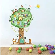 Cartoon tree and animals wall stickers living room bedroom children room decoration