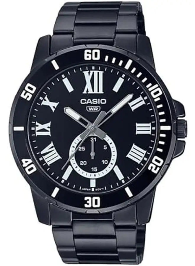 CASIO Leather Chronograph Watch MTP-VD200B-1BUDF