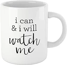 كوب قراءة لمحبي الكتب، اقتباس BW - كوب I CAN AND I WILL WATCH ME - هدايا دودة الكتب، كوب قهوة مرح للكتب، هدية للقارئ، هدية للمعلم!