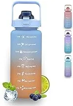 hanso 2L Water Bottle Motivational Water Bottle with Time & Capacity Marker BPA-Free Sports Water Bottle Daily Measured Tracking Time Marks Water Cup Ensure Drink Enough Water for Fitness Gym