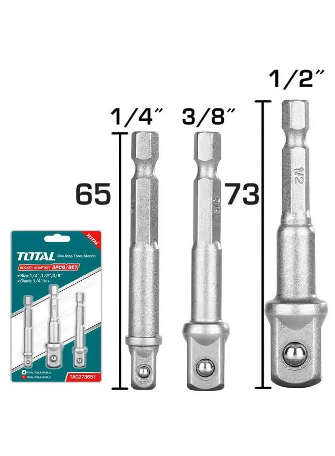 TOTAL Set Of 3 Pcs Socket Adapter