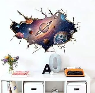 Cosmos Outer Space Wall Sticker Kindergarten Bathroom Children Room Decorative DIY Galaxy Wallpaper Sticker Removable Home Decor-ej