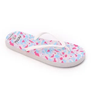 Activ White , Blue & Fuchsia Rubber Slipper