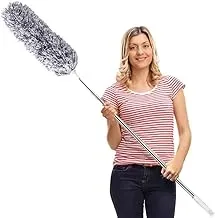 DELUX Microfiber Feather Duster Extendable Duster with 100 inches Extra Long Pole, Bendable Head & Long Handle Dusters for Cleaning Ceiling Fan, High Ceiling, Blinds, Furniture & Cars