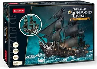 CubicFun 3D Puzzle LED Queen Annes 293-Piece ، تعمل بالبطارية