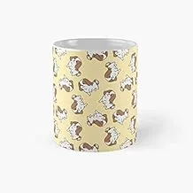 King Charles Spaniel Pattern Classic Mug Best Gift Funny Coffee Mugs 11 Oz