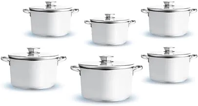 Eldahan Pot with Stainless Steel Handle 6-Pieces Set, 16 cm - 26 cm Size