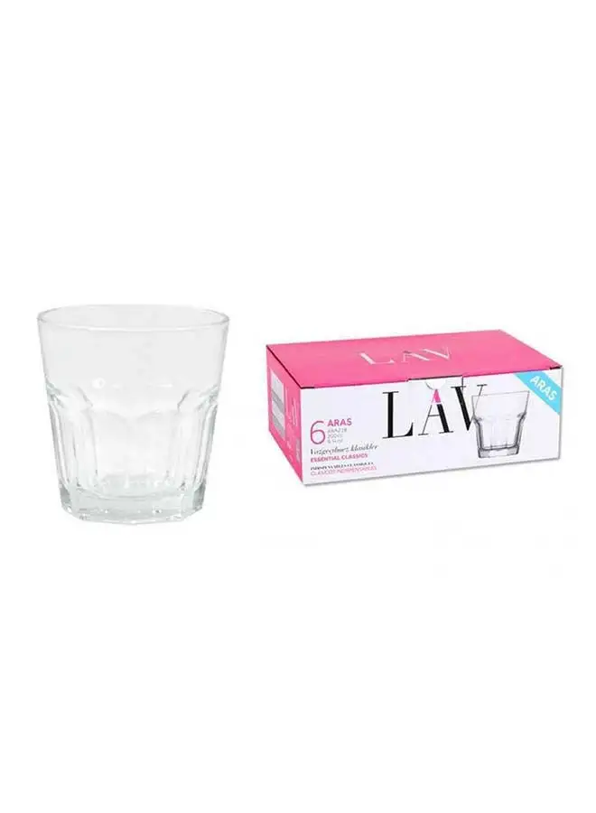 LAV 6 Piece Glasses Set 200 Ml -Clear