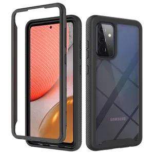 Galaxy A72 5G Case, Dual Layer Transparent Back Rugged Bumper No Slip Case Cover For Samsung Galaxy A72 5G