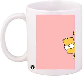 كوب RYN Design Simpsons MUg وردي أصفر وأبيض مقاس قياسي