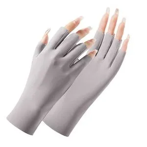 Fashion 2 Pairs Ladies Ice Silk Gloves,Style: Cent Finger