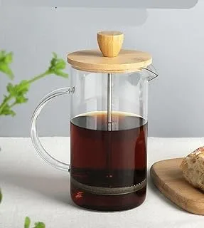 Borosilicate Glass French Press Tea Maker with Heat Resistant Handle (350ml)