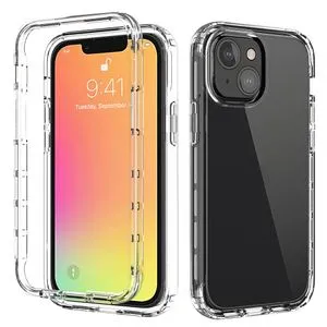 Shockproof High Transparency Two-color Gradual Change PC+TPU Candy Colors Protective Case For IPhone 13 Mini(Transparent)