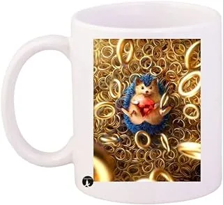 RYN Sonic/Video Game Printed Mug White/Blue/Gold Standard Size