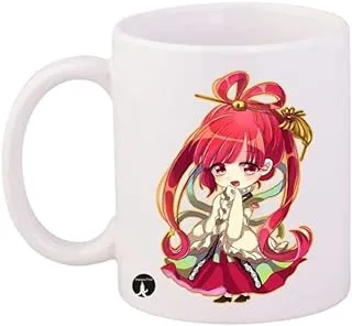 RYN PRINTED Design/Labyrinth Of Magic Anime Mug White Red/Beige 11ounce