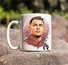 Cristiano Ronaldo Printed Mug White Tea Milk and Coffee Cup and Mug Made of Ceramic-11 oz (350ml) Ideal and Sweet Gift and Return Gift Choice for Kids Friends Brother Sister Son Daughter