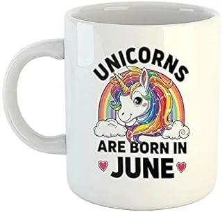 iKraft Coffee Mug | Printed Design - Unicorns are Born in June | Cool Mug | Best Gift for Friends and Coffee and Tea (Chai) Lovers, White - 11oz [325 ml]