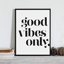 Good vibes only black Frame Wall Art