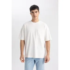 Defacto Man Oversize Fit Crew Neck Short Sleeve Knitted T-Shirt