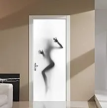 Girl Bathroom Door Wall Stickers Removable PVC 3D Door Mural Sticker Waterproof Bedroom Decor for Door Decoration-xsq