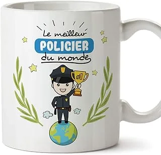 Mugffins Policier Original Coffee Cups and Breakfast to Give Professional Workers - Best Mystery in the World - Ceramic 350 ml