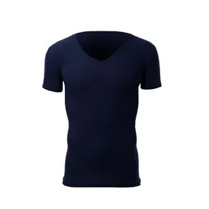 Cottonil V Neck Breathable Cotton Undershirts - Navy