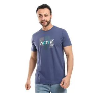 Activ Pastel Blue Printed Comfy T-Shirt