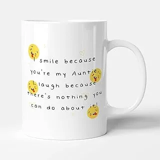 I Smile Because You're My Auntie - Funny Gift Mug by Victorian Print