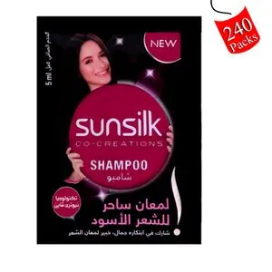 Sunsilk Hair Shampoo - 7 Ml - Enchanting Shine For Black Hair - 240 Packs