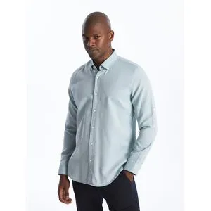 LC Waikiki Slim Fit Long Sleeve Dobby Weave Men's Shirt