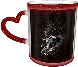 Travel Mug Insulated Astronaut Heat Sensitive Color Changing Color Cup Changing Mug in The Sky Coffee Mugs Personalized Gifts (Color : Red)