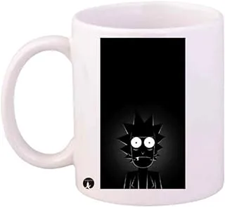 RYN PRINTED Design Rickk And Mortyy Printed Mug White Black Standard Size