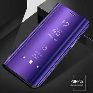 360 Mirror Flip Case For Samsung Galaxy S6 S7 S8 Plus Edge Case Coque Cover For Samsung S8 S9 Plus Note 8 9 A5 A8 A7 Case(Purple)