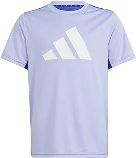 تي شيرت adidas U TR-ES LOGO T LUCBLU/أبيض للتدريب (كم قصير) للأولاد والبنات الصغار مقاس 13-14 سنة