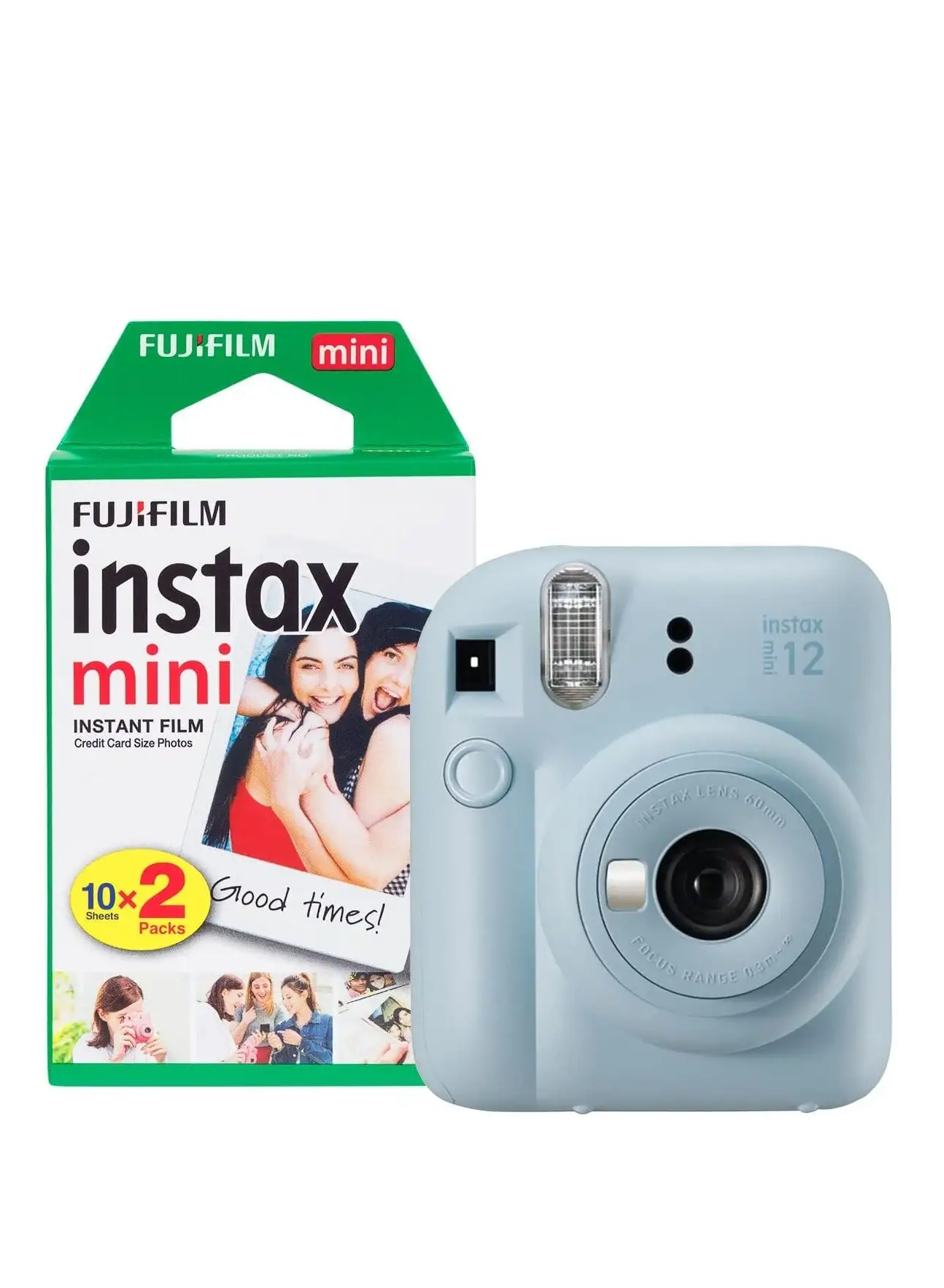 FUJIFILM كاميرا Fujifilm Instax Mini 12 الفورية مع مجموعة أفلام مكونة من 20 لقطة - أزرق فاتح