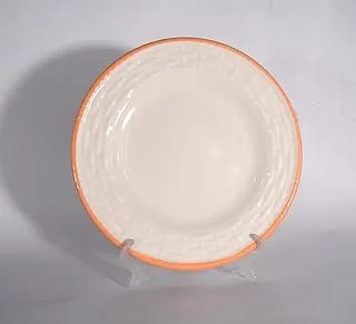 Flat Plate, Porcelain 20 cm - Multi Color (Orange & White)