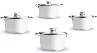 Eldahan Pot with Stainless Steel Handle 4-Pieces Set, 16 cm - 22 cm Size