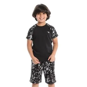 Diadora Boys Printed Cotton T-Shirt - Black