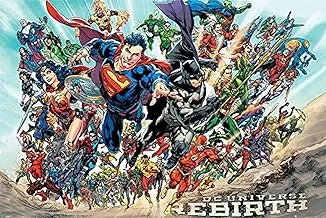 ملصق طويل من Pyramid International Rebirth Justice League، بلاستيك/زجاج، متعدد الألوان، 61 × 91.5 × 1.3 سم