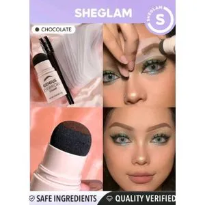 SHEGLAM Genius Eyebrow Stamp-Chocolate Natural Eyebrow Powder-3511