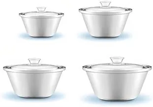 Eldahan Cooking Pot Set with Lids 4-Pieces, Silver